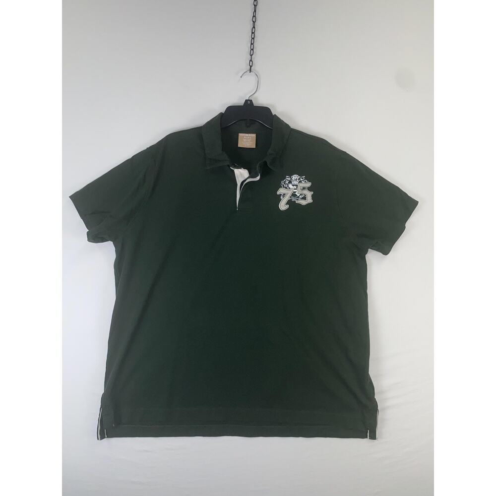 Canyon River Blues Polo Shirt Mens 2XL Green 100% Cotton Short Sleeve 75 Logo